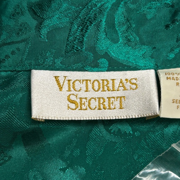 Victorias Secret‎ Gold Label VTG NWT Night Sleep Shirt Size Small Green Floral - Picture 11 of 13